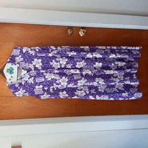 Magic purple Hawaiian print dress